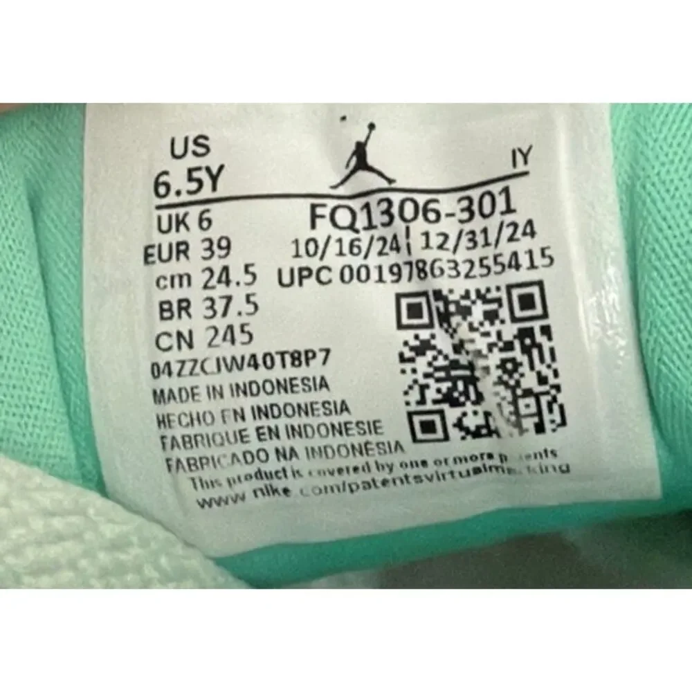 Nike Shoes Air Jordan Day1 EasyOn Teal Green Sneakers Size Youth 6.5